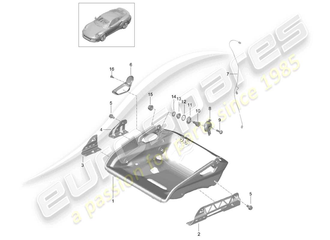 VIEW PARTS DIAGRAMS FROM THE PORSCHE 991 PARTS CATALOGUE a part diagram from the porsche 991 parts catalogue