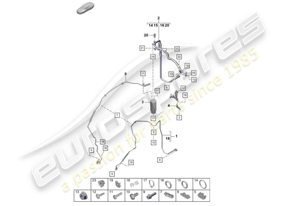 VIEW PARTS DIAGRAMS FROM THE PORSCHE BOXSTER PARTS CATALOGUE a part diagram from the porsche boxster parts catalogue