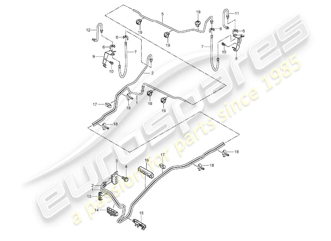 a part diagram from the porsche 2005 (cayenne e1 9pa) parts catalogue