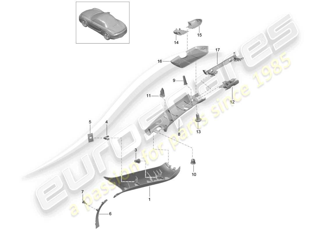 a part diagram from the porsche boxster parts catalogue
