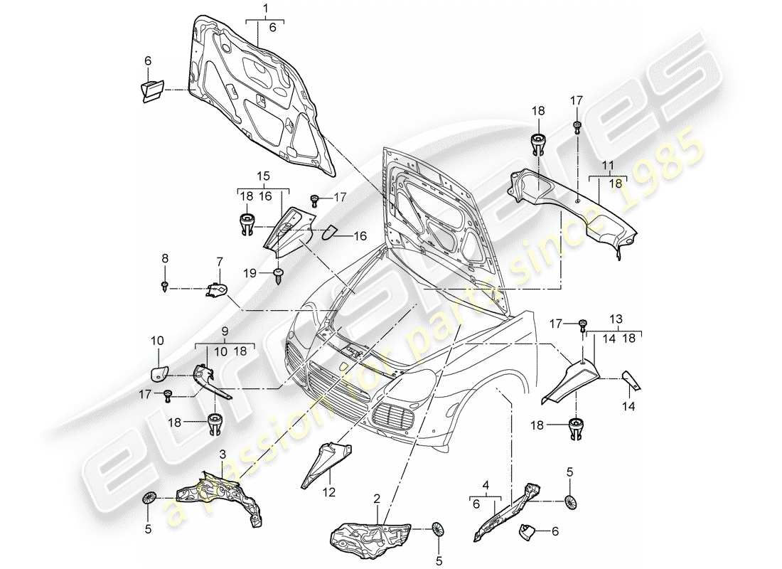 a part diagram from the porsche cayenne parts catalogue