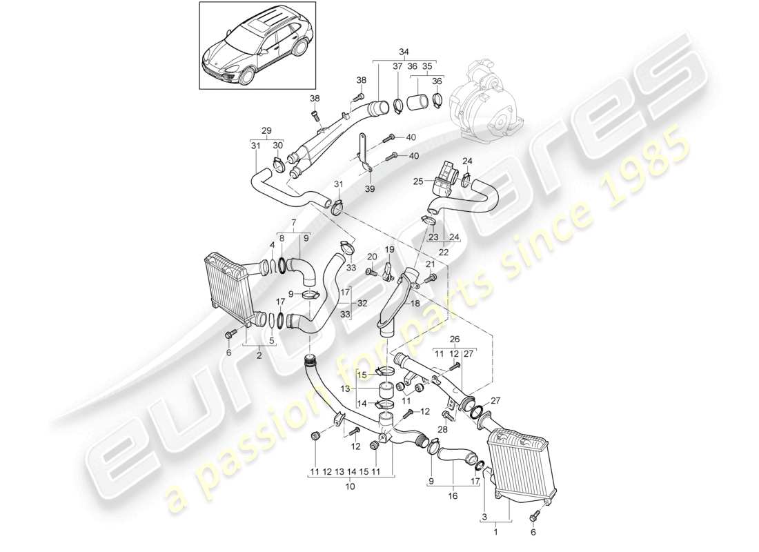 a part diagram from the porsche cayenne parts catalogue