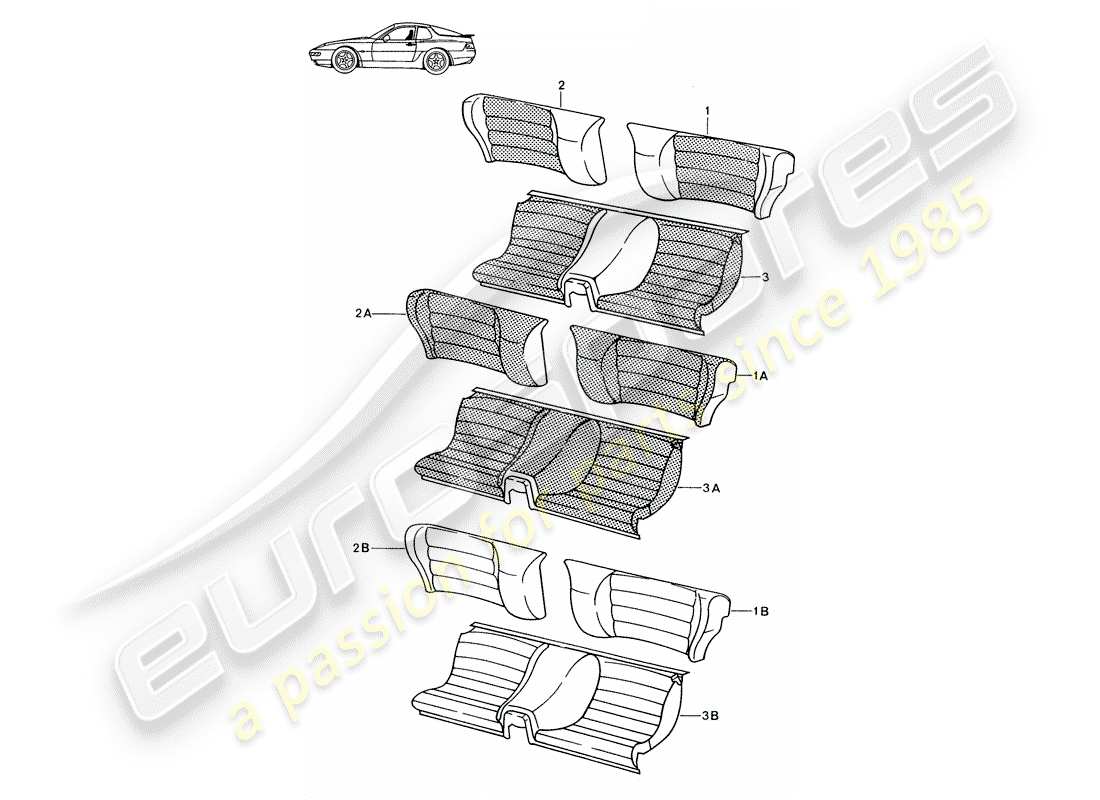 a part diagram from the porsche accessories and tequipment parts catalogue