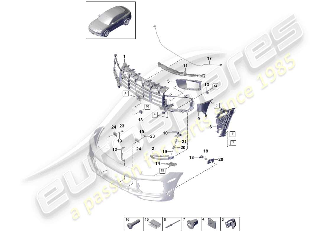 a part diagram from the porsche cayenne parts catalogue