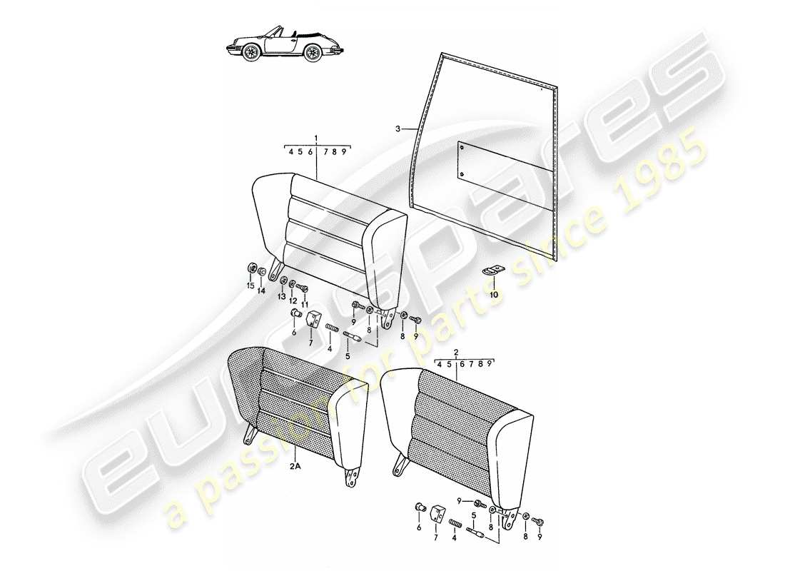 a part diagram from the porsche accessories and tequipment parts catalogue