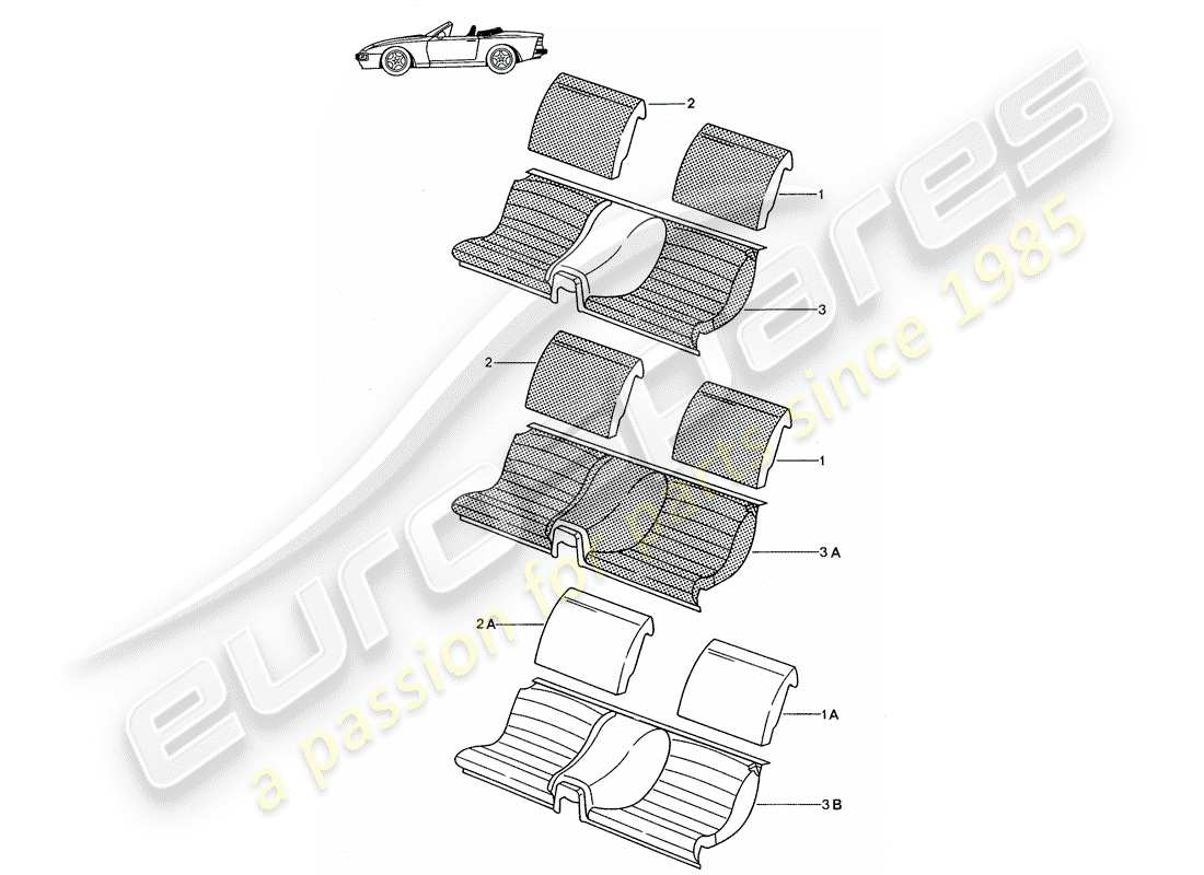 a part diagram from the porsche accessories and tequipment parts catalogue