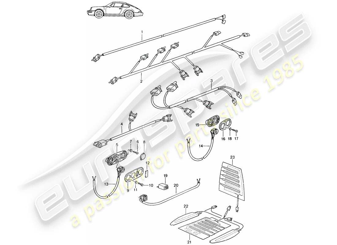 a part diagram from the porsche accessories and tequipment parts catalogue