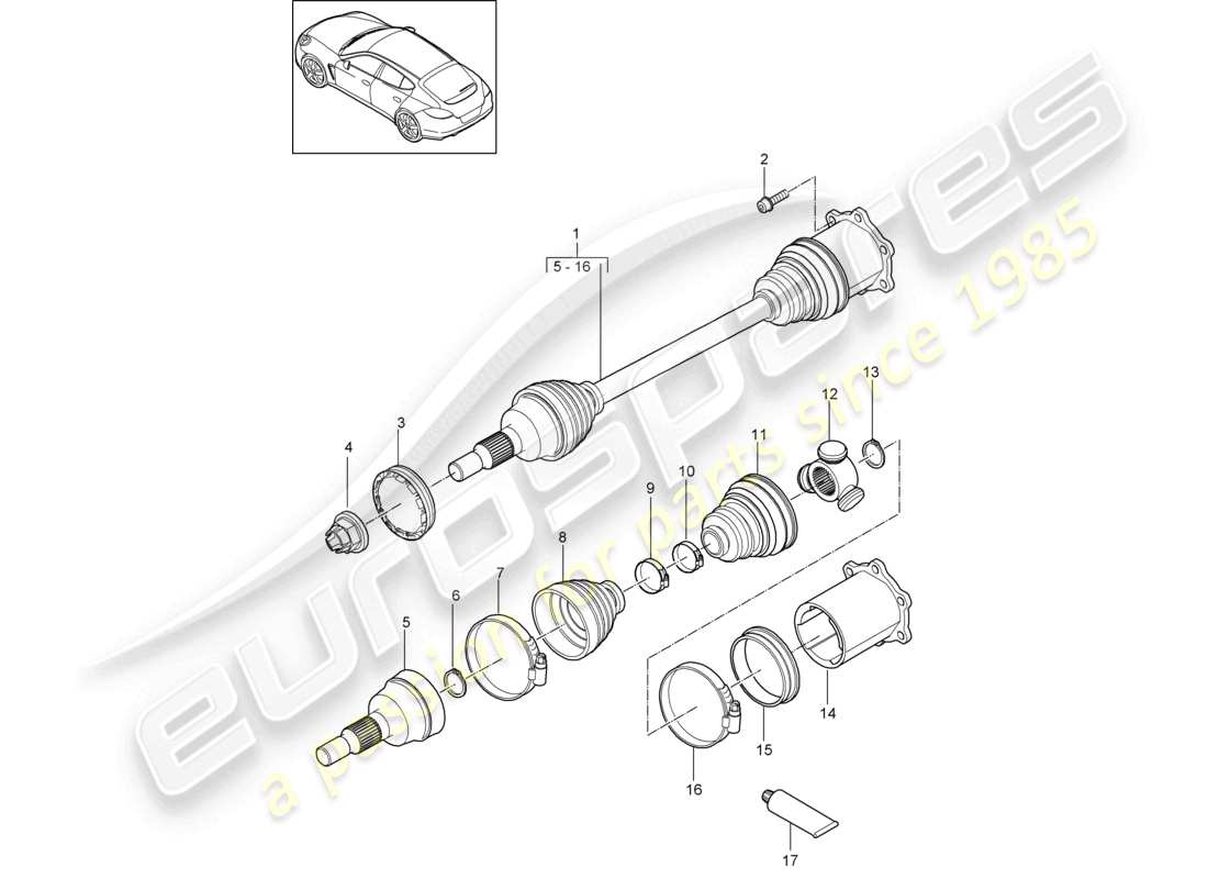 VIEW PARTS DIAGRAMS FROM THE PORSCHE PANAMERA PARTS CATALOGUE a part diagram from the porsche panamera parts catalogue