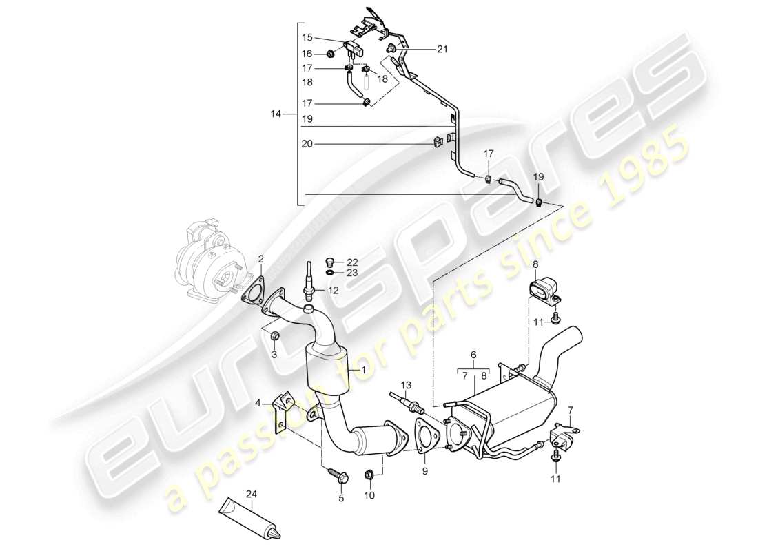a part diagram from the porsche cayenne parts catalogue