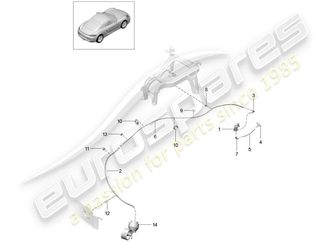 VIEW PARTS DIAGRAMS FROM THE PORSCHE CAYMAN PARTS CATALOGUE a part diagram from the porsche cayman parts catalogue