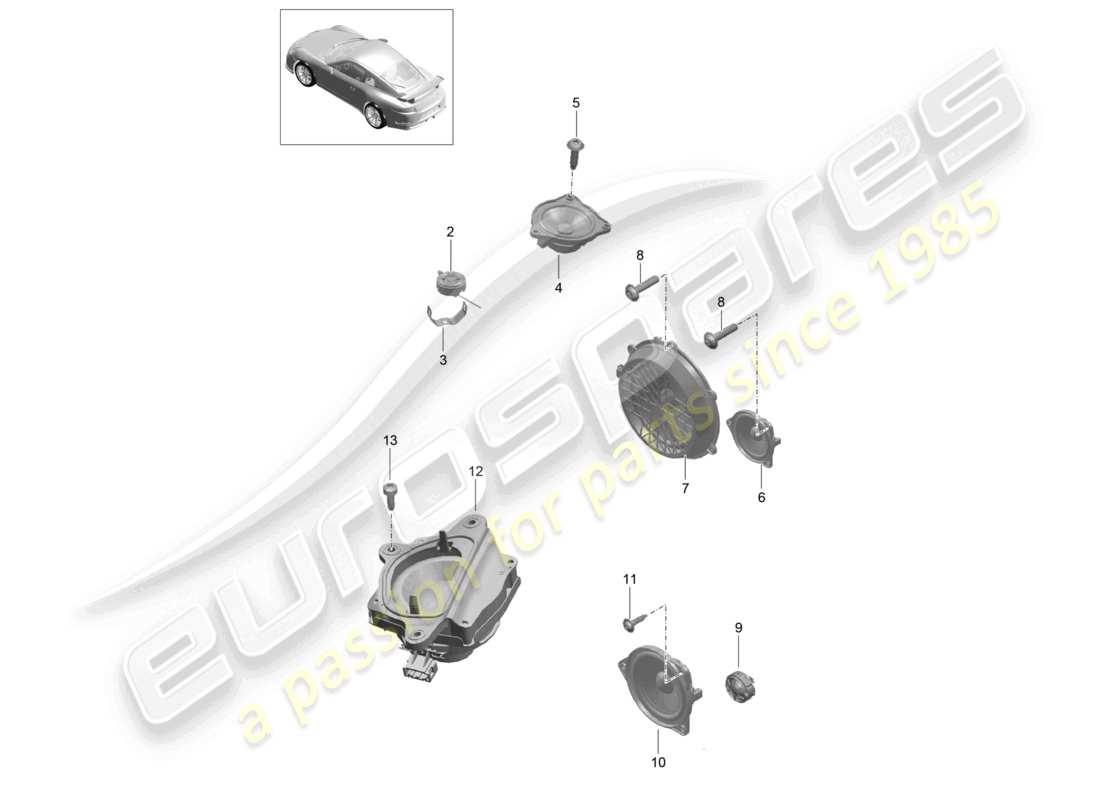 VIEW PARTS DIAGRAMS FROM THE PORSCHE 991 PARTS CATALOGUE a part diagram from the porsche 991 parts catalogue