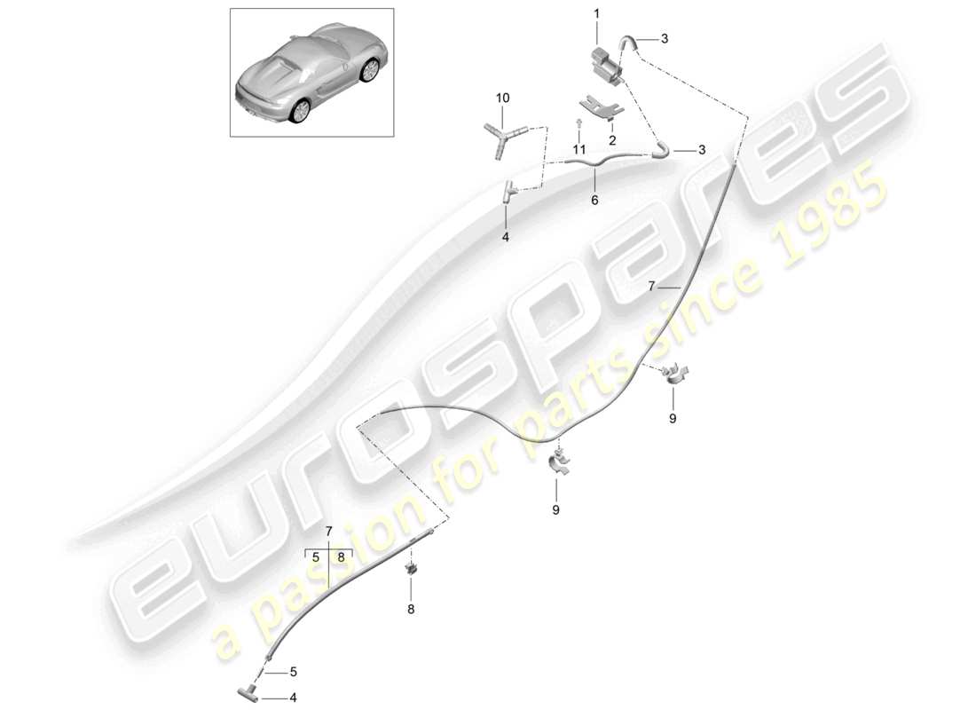 VIEW PARTS DIAGRAMS FROM THE PORSCHE BOXSTER PARTS CATALOGUE a part diagram from the porsche boxster parts catalogue