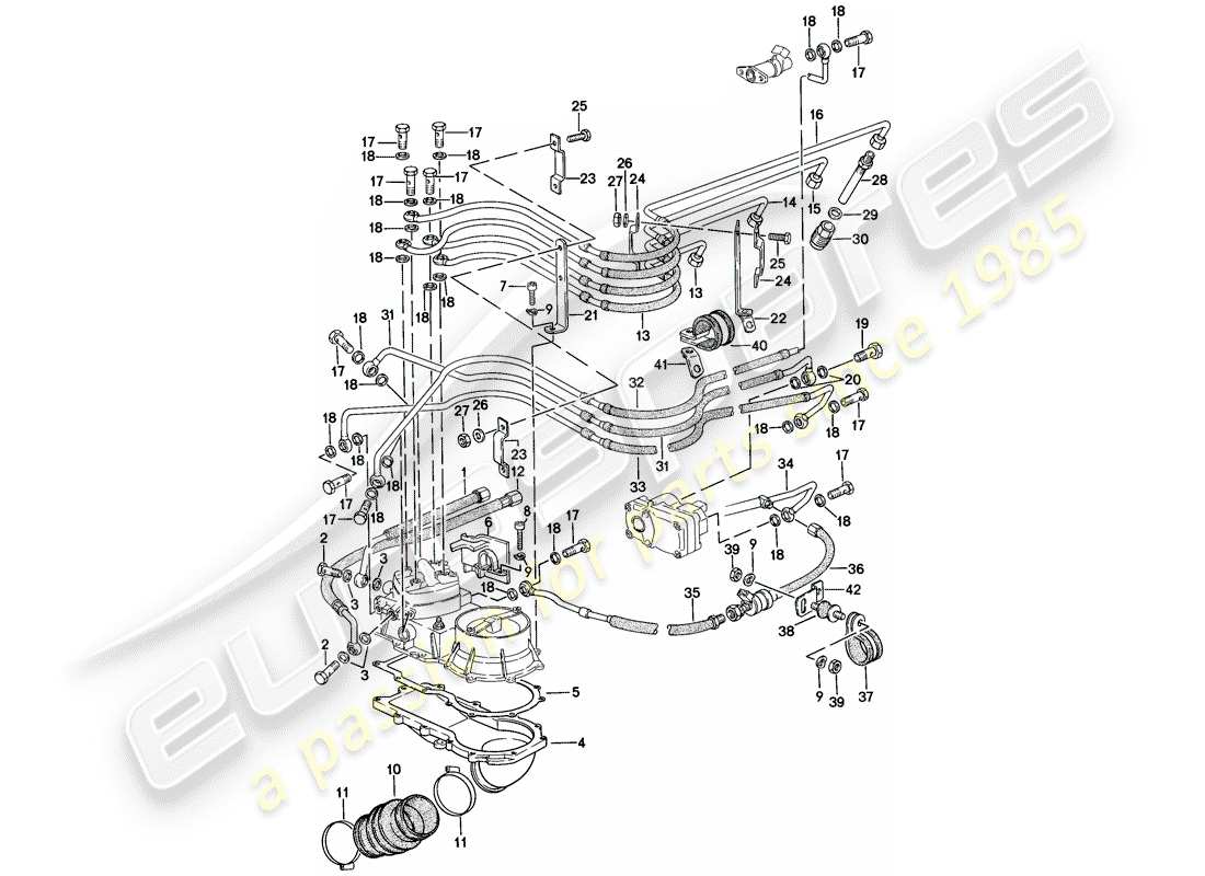 VIEW PARTS DIAGRAMS FROM THE PORSCHE 924 PARTS CATALOGUE a part diagram from the porsche 924 parts catalogue