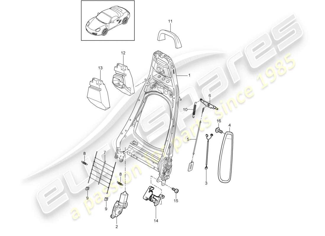 VIEW PARTS DIAGRAMS FROM THE PORSCHE BOXSTER PARTS CATALOGUE a part diagram from the porsche boxster parts catalogue