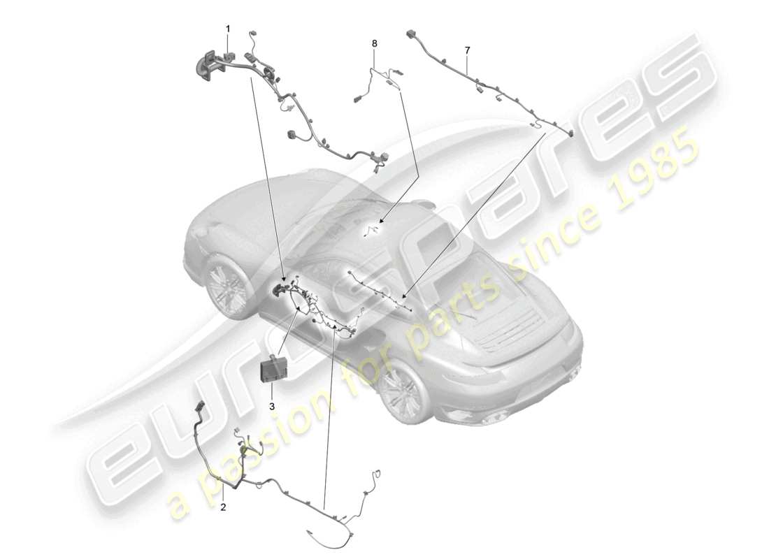 VIEW PARTS DIAGRAMS FROM THE PORSCHE 991 PARTS CATALOGUE a part diagram from the porsche 991 parts catalogue
