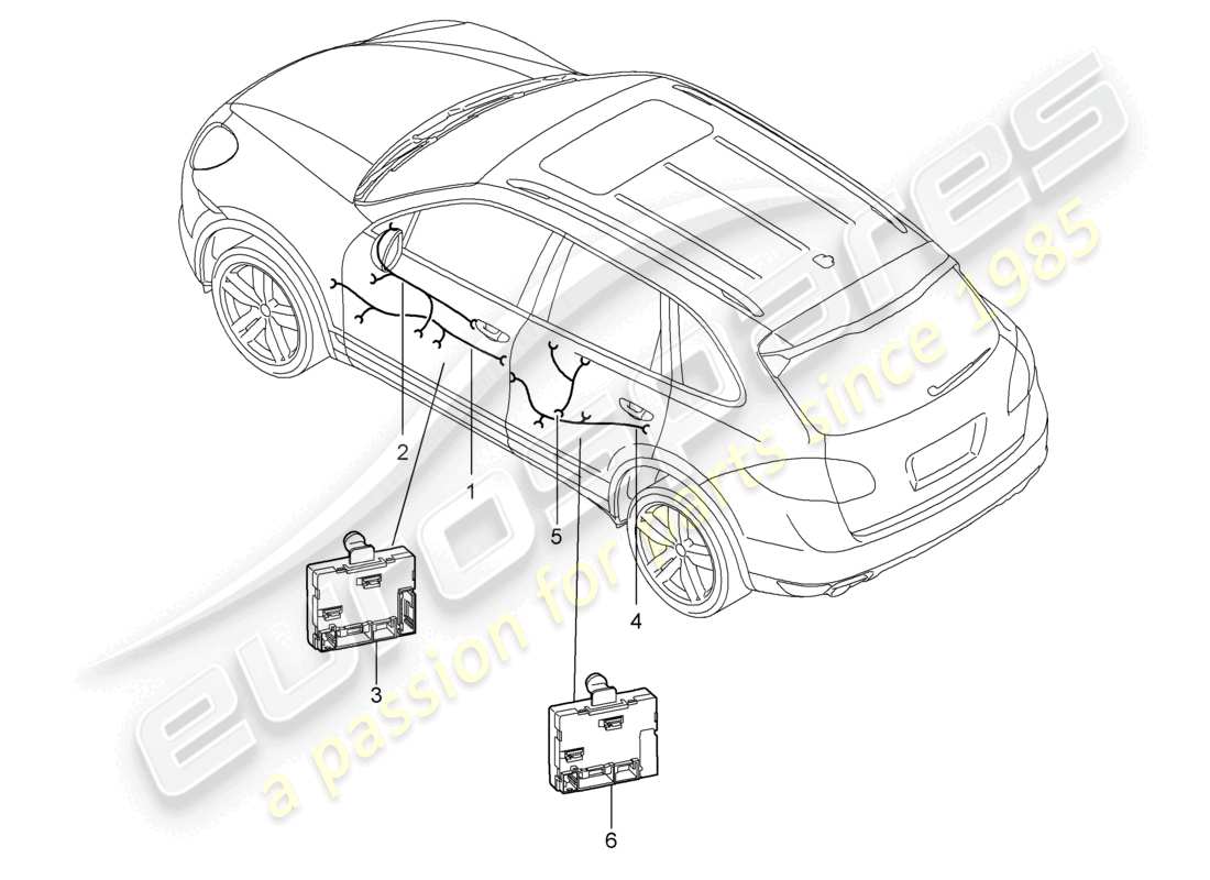 a part diagram from the porsche cayenne parts catalogue