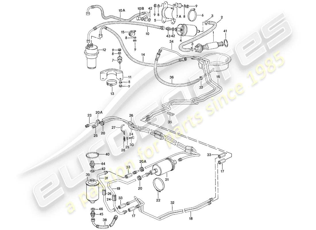 a part diagram from the porsche 924 parts catalogue