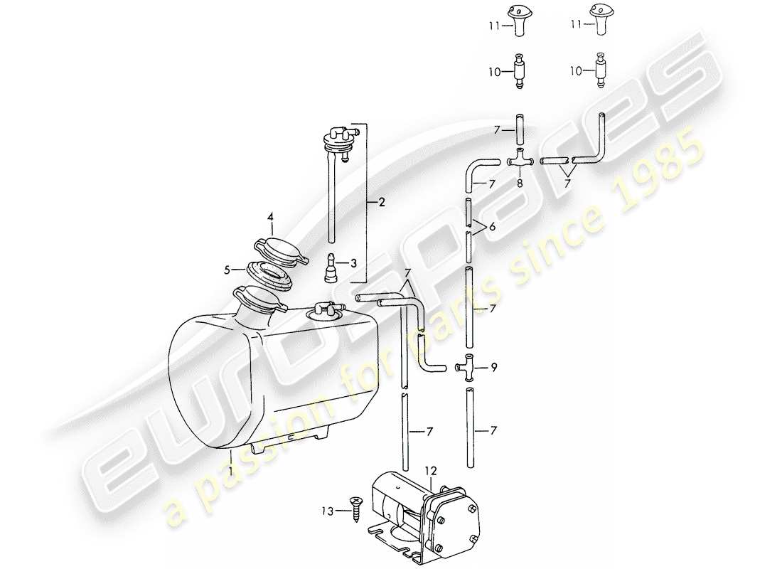 a part diagram from the porsche 911 parts catalogue