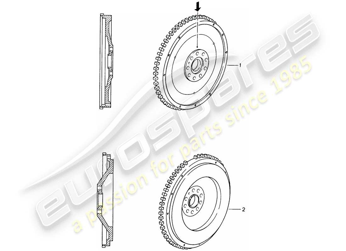 a part diagram from the porsche 2002 (refurbished and exchange catalogue) parts catalogue