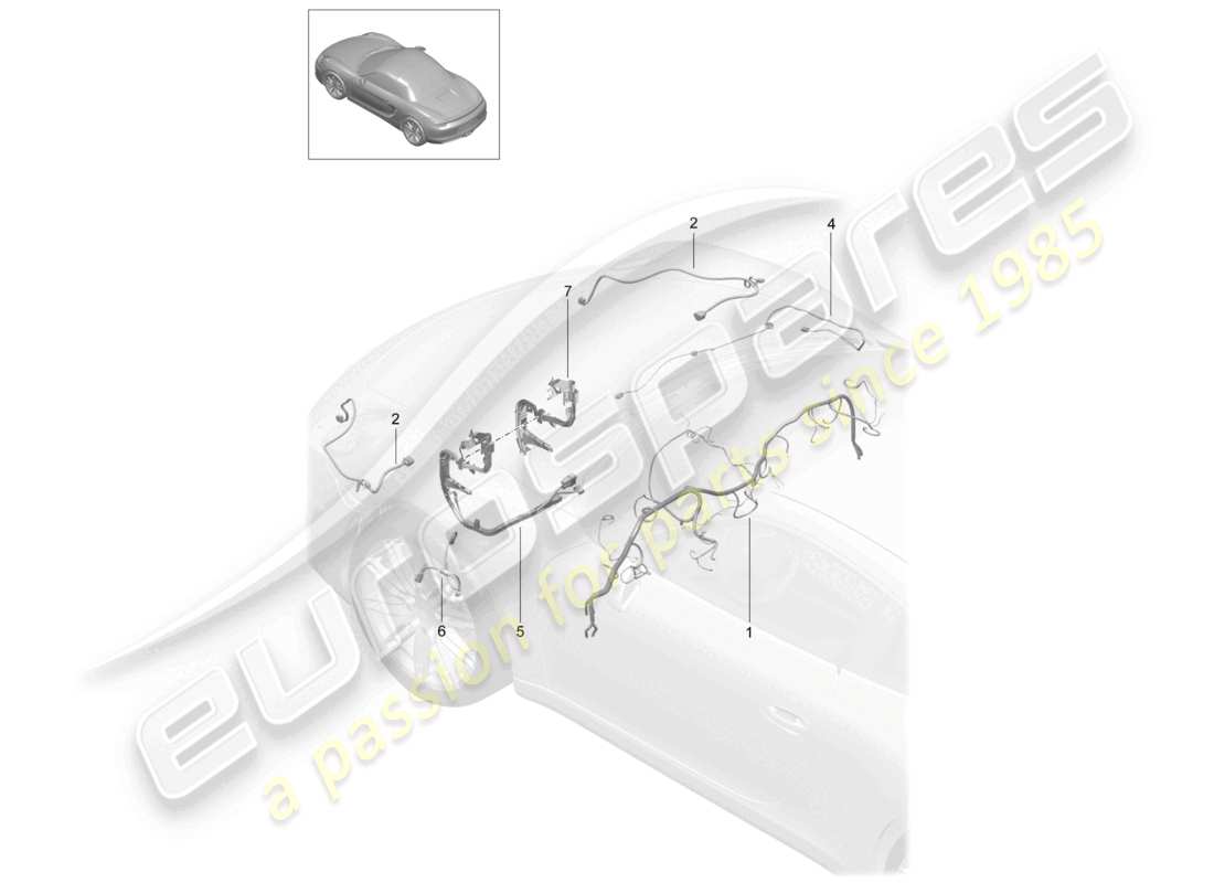 VIEW PARTS DIAGRAMS FROM THE PORSCHE BOXSTER PARTS CATALOGUE a part diagram from the porsche boxster parts catalogue