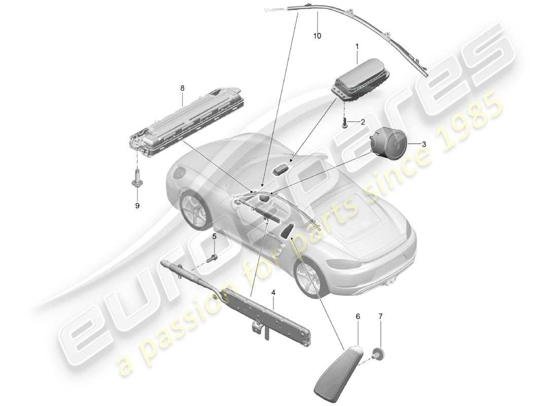 VIEW PARTS DIAGRAMS FROM THE PORSCHE CAYMAN PARTS CATALOGUE a part diagram from the porsche cayman parts catalogue