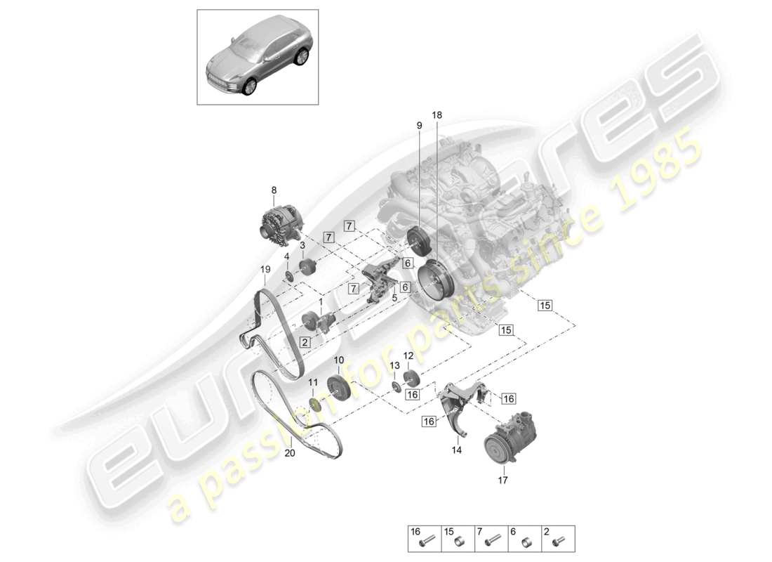 a part diagram from the porsche macan parts catalogue