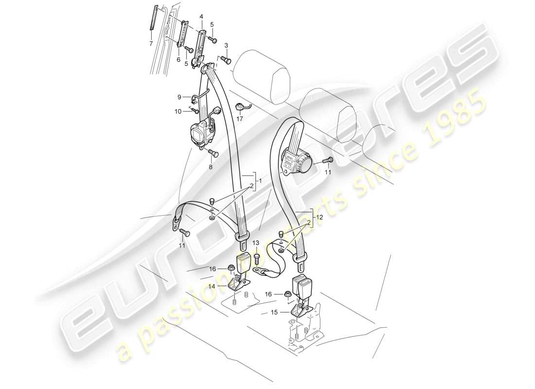 a part diagram from the porsche cayenne parts catalogue