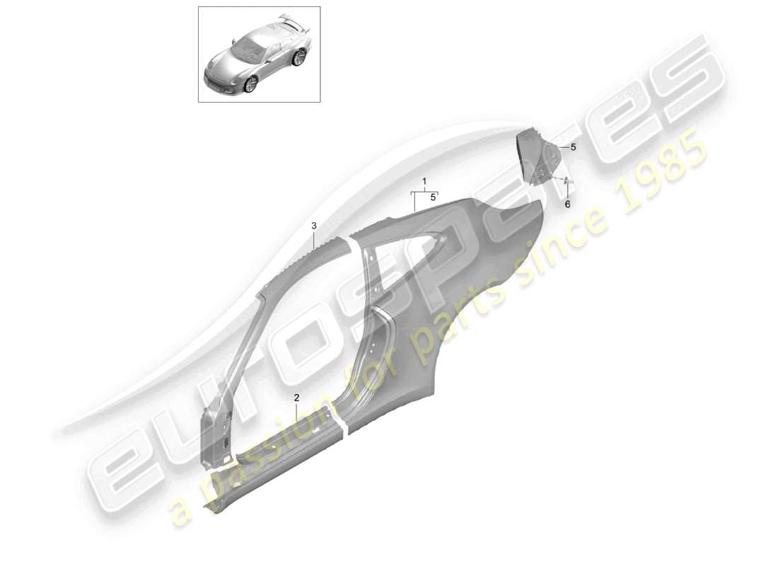 a part diagram from the porsche 991 parts catalogue