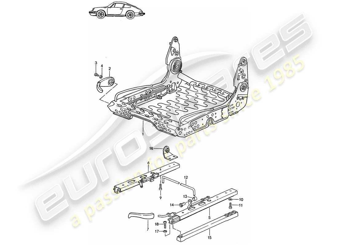 a part diagram from the porsche accessories and tequipment parts catalogue