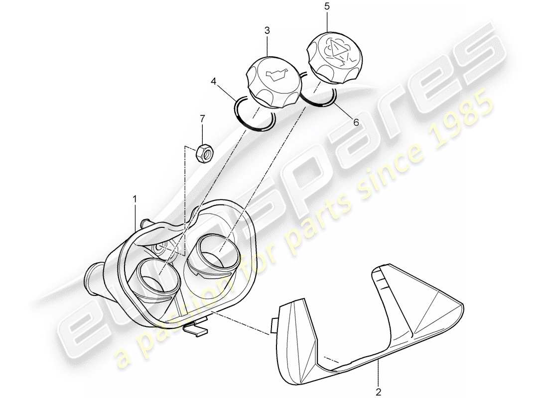 VIEW PARTS DIAGRAMS FROM THE PORSCHE CAYMAN PARTS CATALOGUE a part diagram from the porsche cayman parts catalogue