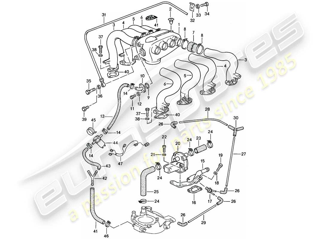 VIEW PARTS DIAGRAMS FROM THE PORSCHE 928 PARTS CATALOGUE a part diagram from the porsche 928 parts catalogue