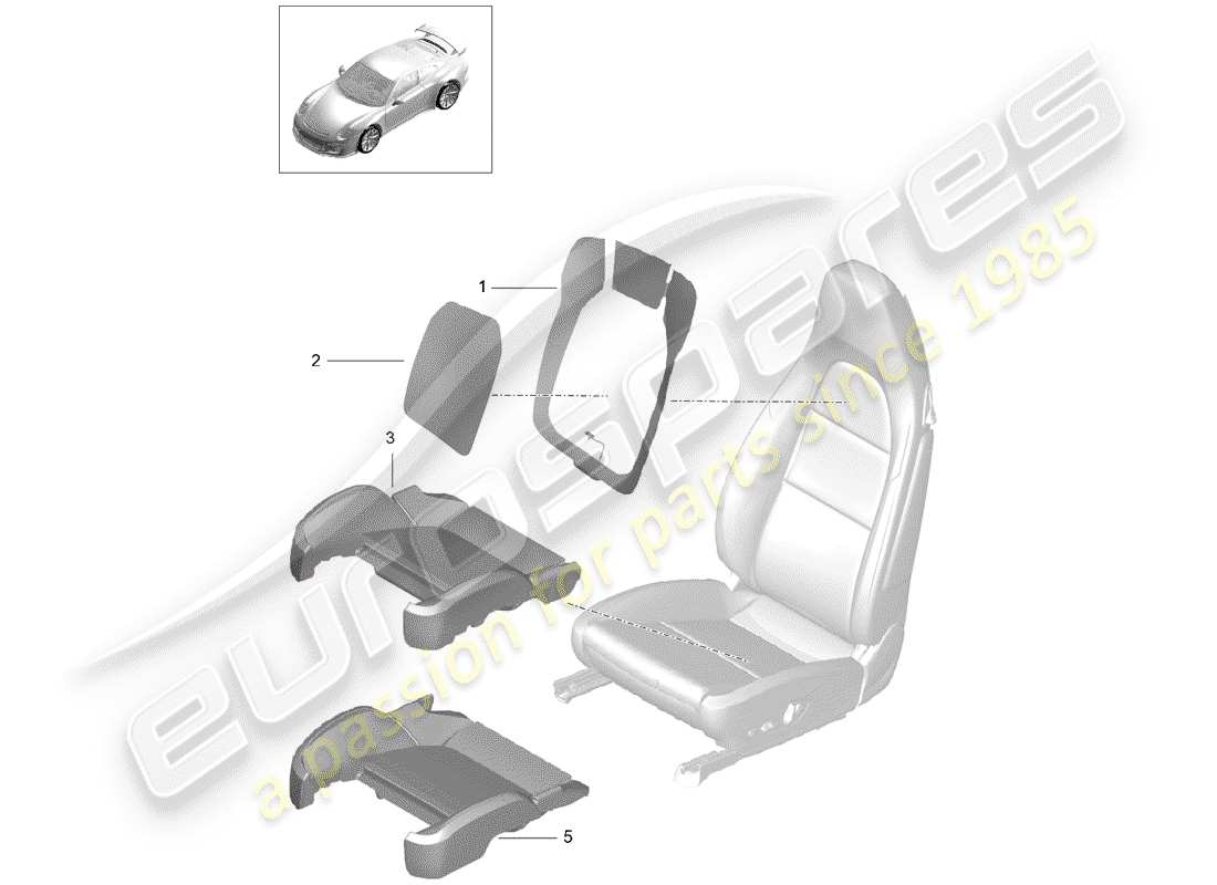 a part diagram from the porsche 991 parts catalogue