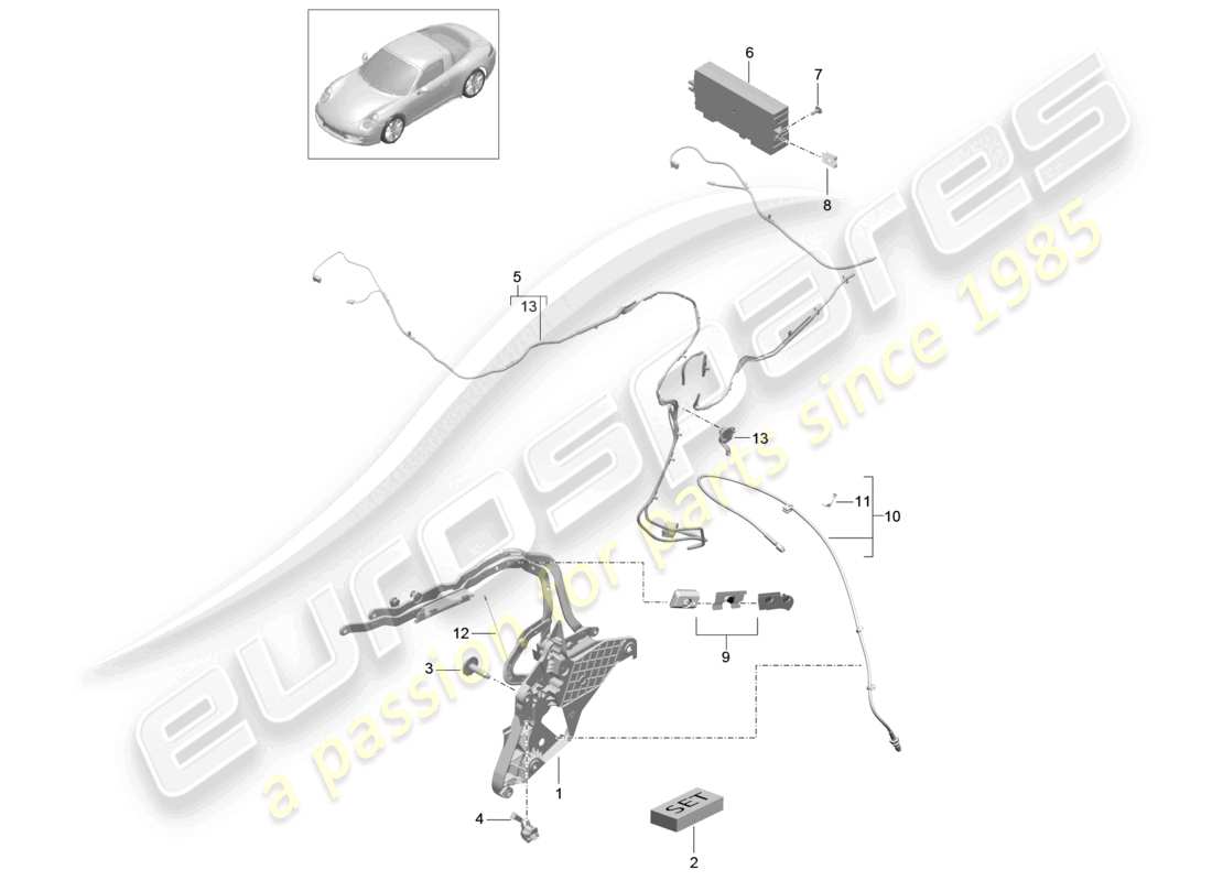 VIEW PARTS DIAGRAMS FROM THE PORSCHE 991 PARTS CATALOGUE a part diagram from the porsche 991 parts catalogue