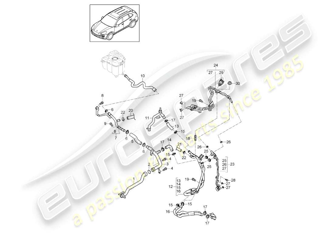 a part diagram from the porsche cayenne parts catalogue