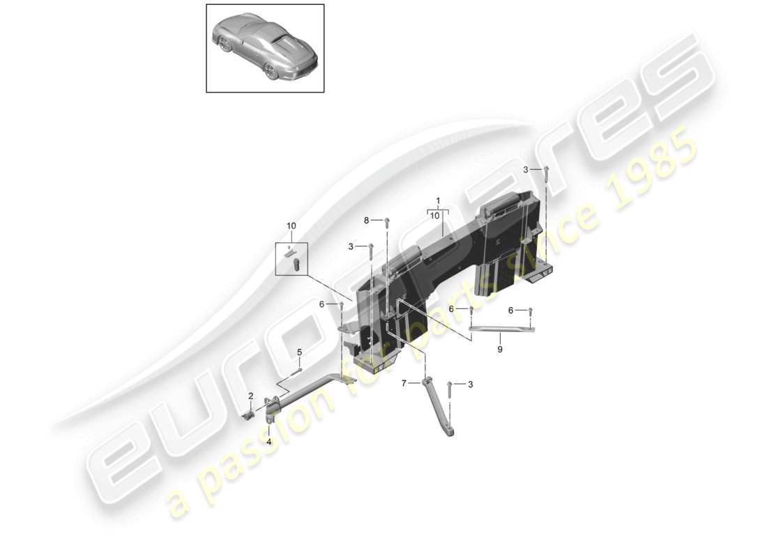 a part diagram from the porsche 991 parts catalogue