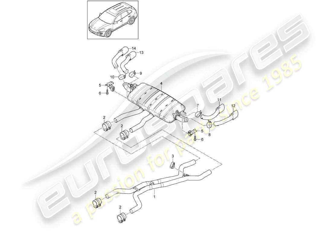 a part diagram from the porsche cayenne parts catalogue
