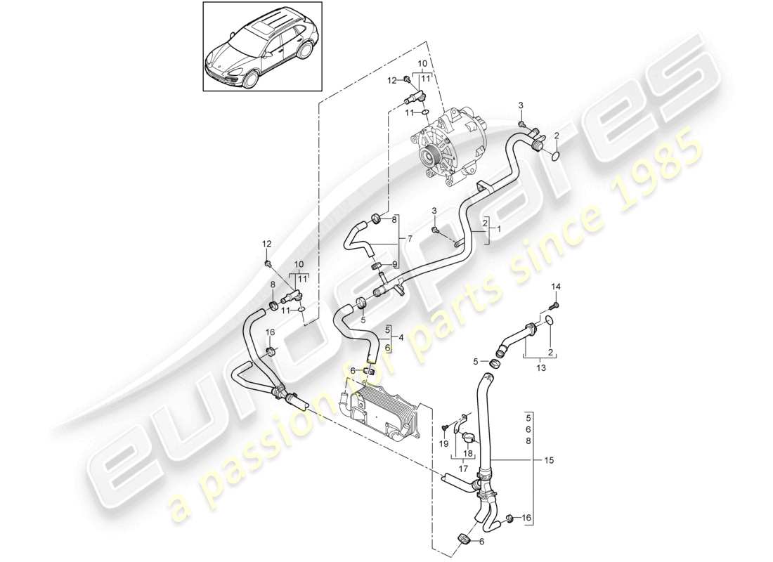 a part diagram from the porsche 2013 (cayenne e2 92a) parts catalogue