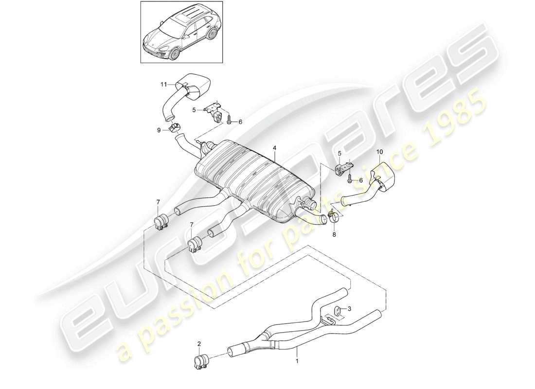 a part diagram from the porsche cayenne parts catalogue
