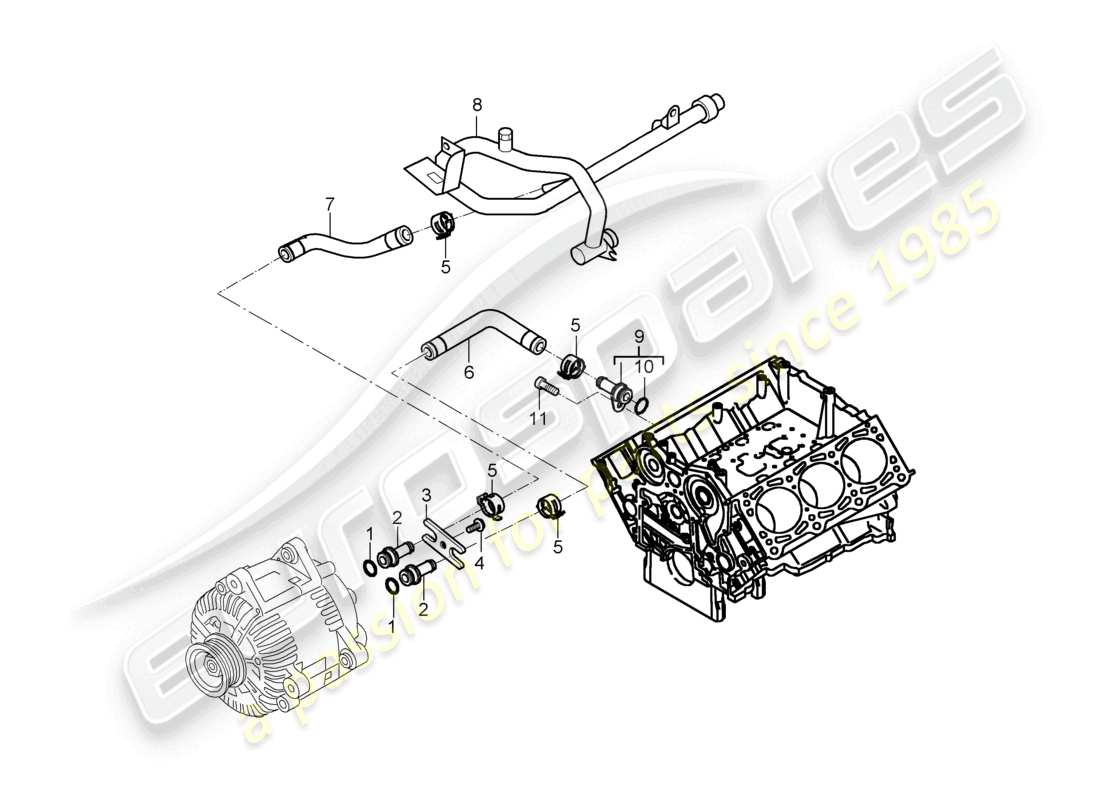 a part diagram from the porsche cayenne parts catalogue