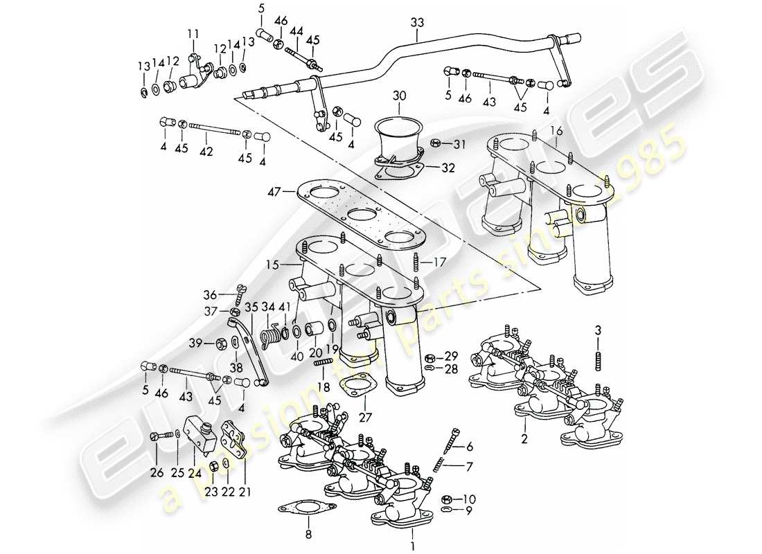 a part diagram from the porsche 911 parts catalogue