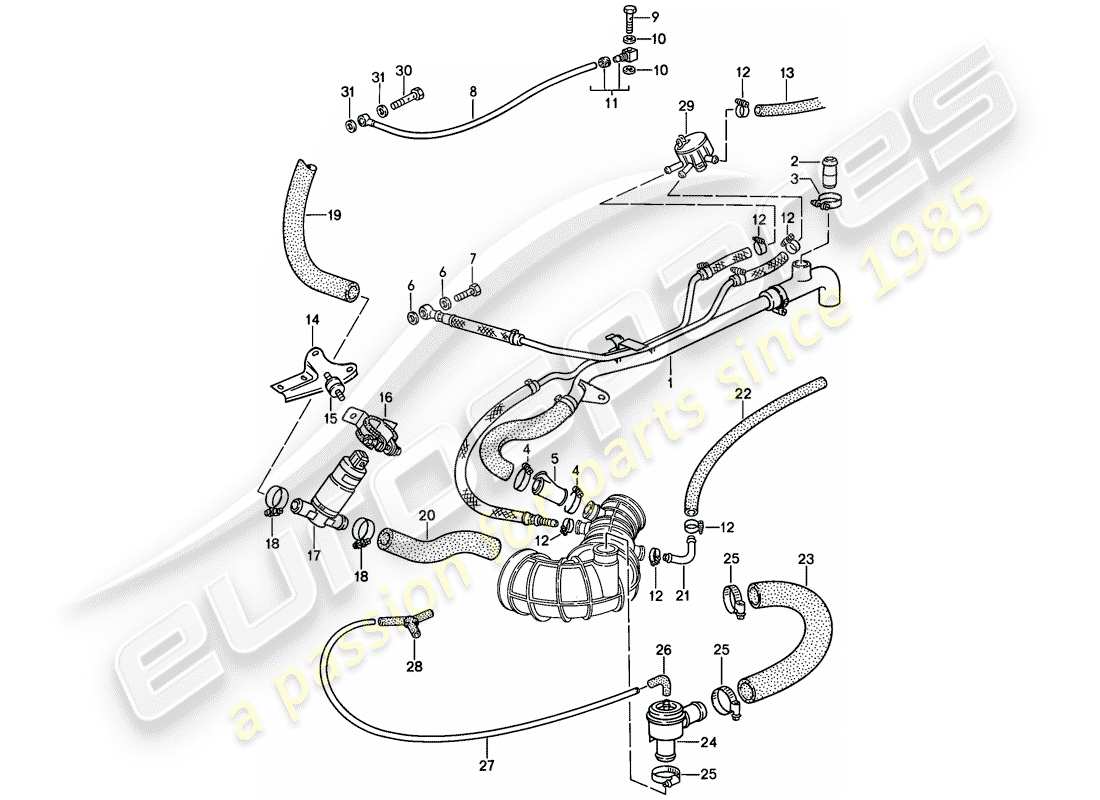 a part diagram from the porsche 944 parts catalogue