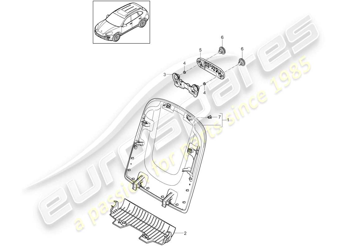 VIEW PARTS DIAGRAMS FROM THE PORSCHE CAYENNE PARTS CATALOGUE a part diagram from the porsche cayenne parts catalogue
