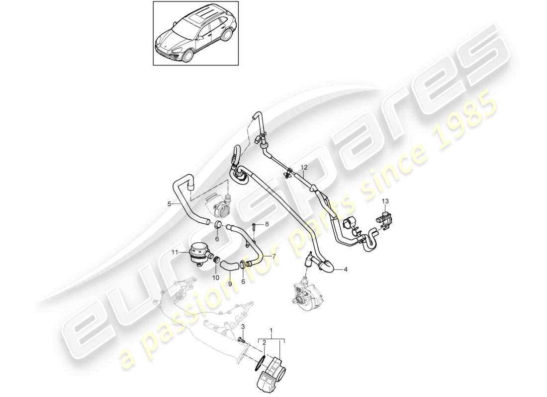 a part diagram from the porsche cayenne parts catalogue