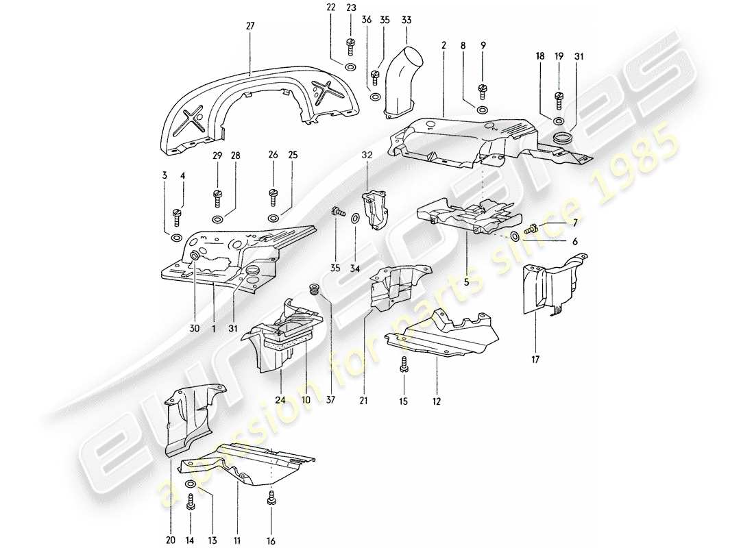 VIEW PARTS DIAGRAMS FROM THE PORSCHE 914 PARTS CATALOGUE a part diagram from the porsche 914 parts catalogue