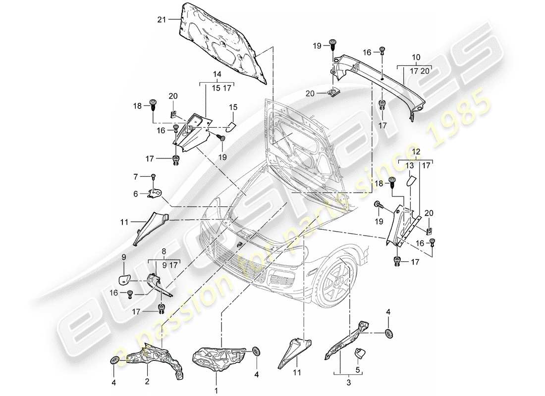 a part diagram from the porsche cayenne parts catalogue