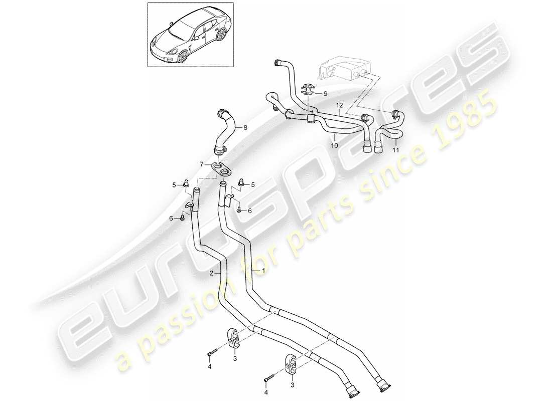 a part diagram from the porsche panamera parts catalogue