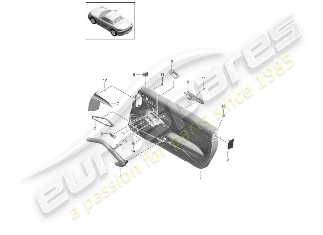 VIEW PARTS DIAGRAMS FROM THE PORSCHE BOXSTER PARTS CATALOGUE a part diagram from the porsche boxster parts catalogue