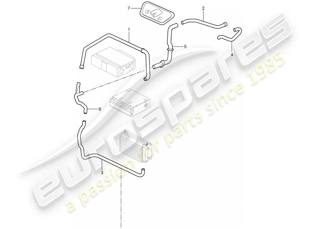 VIEW PARTS DIAGRAMS FROM THE PORSCHE CAYMAN PARTS CATALOGUE a part diagram from the porsche cayman parts catalogue