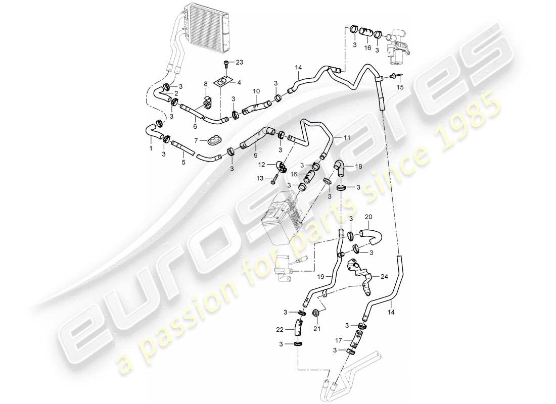 a part diagram from the porsche cayenne parts catalogue