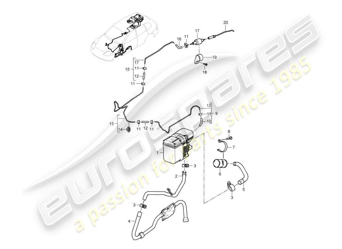 a part diagram from the porsche cayenne parts catalogue